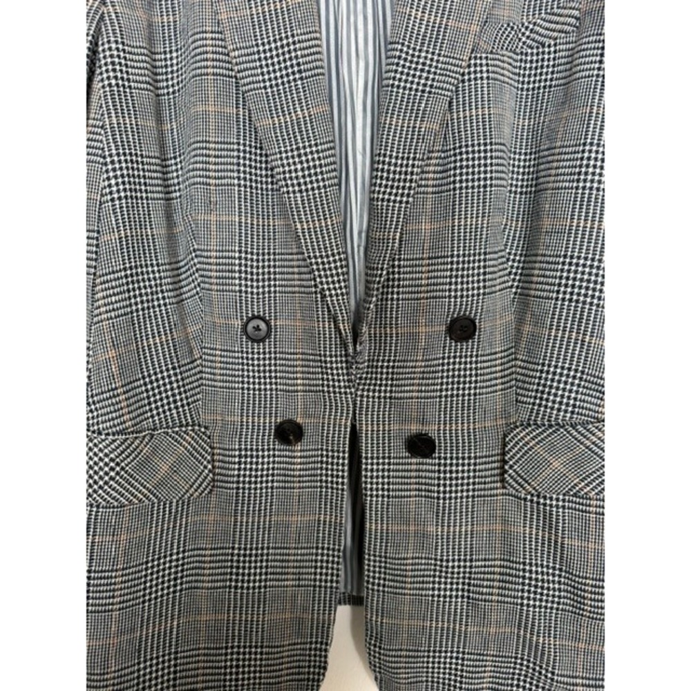 Veronica Beard Miller Dickey Blazer | Grey & Navy Glenplaid | RARE Size 18 - Picture 3 of 14